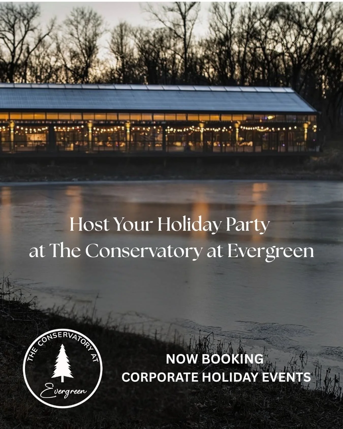 Glass walls, string lights, and a frozen lake at dusk. When the setting does the heavy lifting, your team actually shows up, laughs more and remembers it. The photos take care of themselves.

Now booking corporate holiday events. Reach out to sarah@t