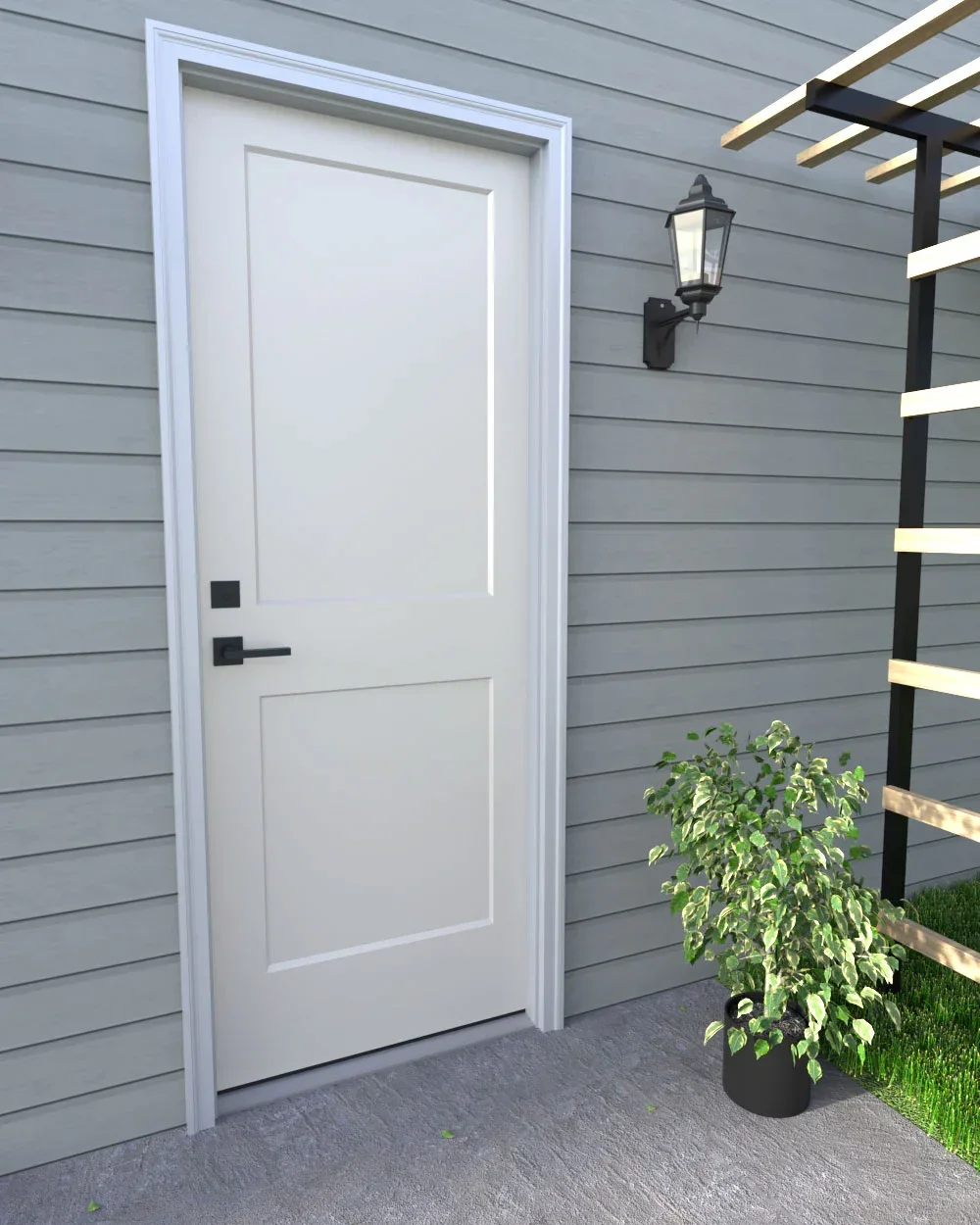 2 PANEL FIBERGLASS DOOR