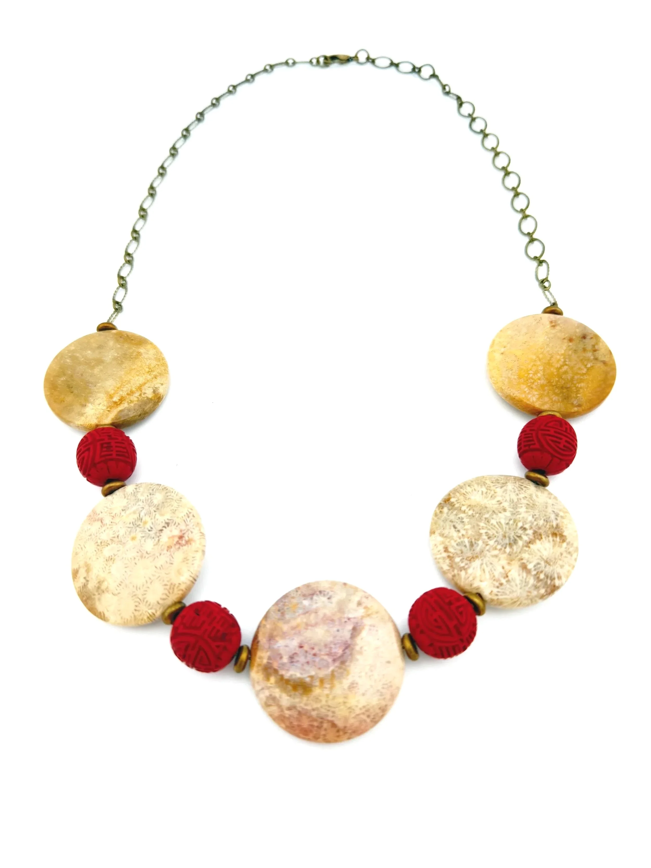 Bold Jasper and Cinnabar Necklace N007