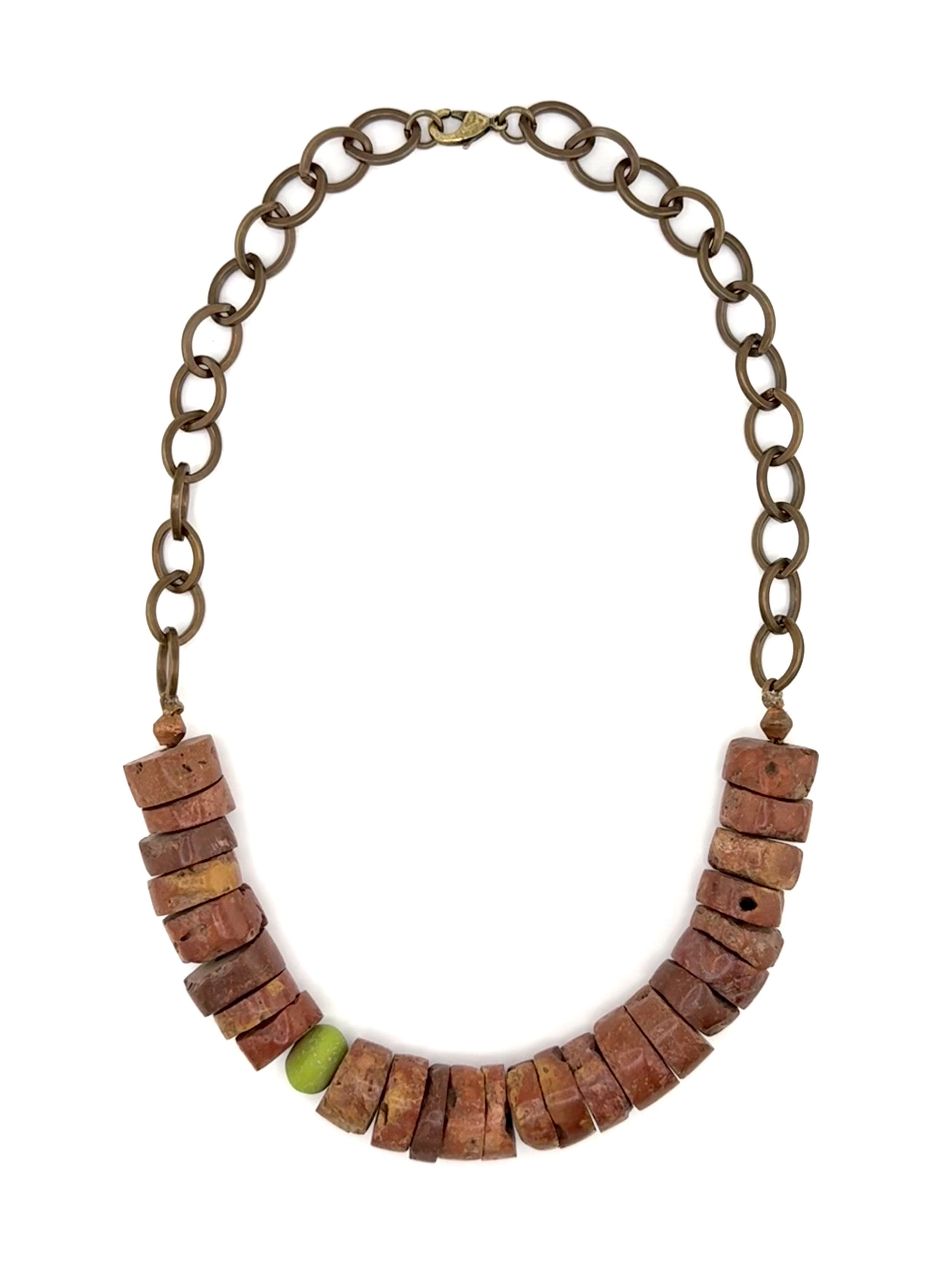 Bauxite with Green Accent Necklace N021