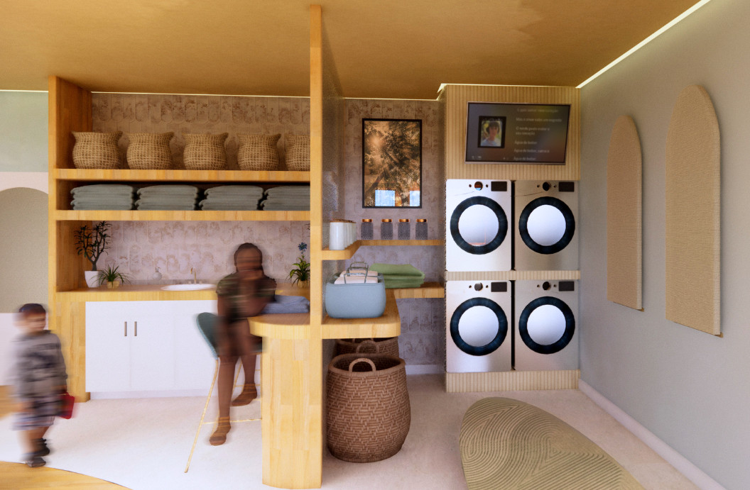 residential floor community laundry area by Brigitte Pace