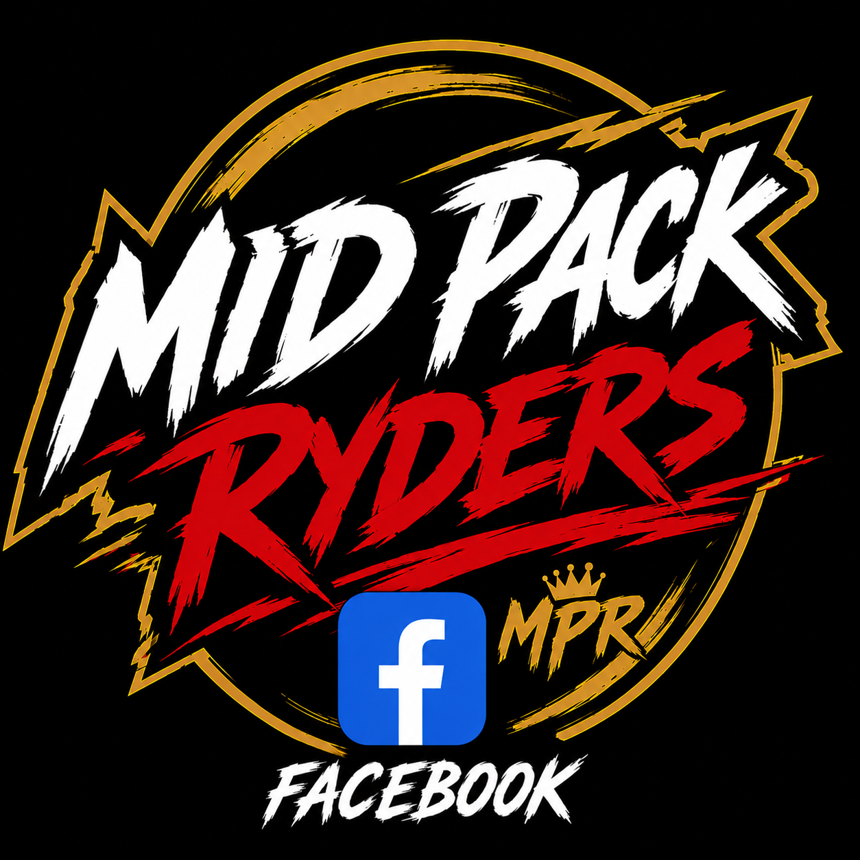Logo of Middlepack Ryders with Facebook logo and the words Facebook written below.