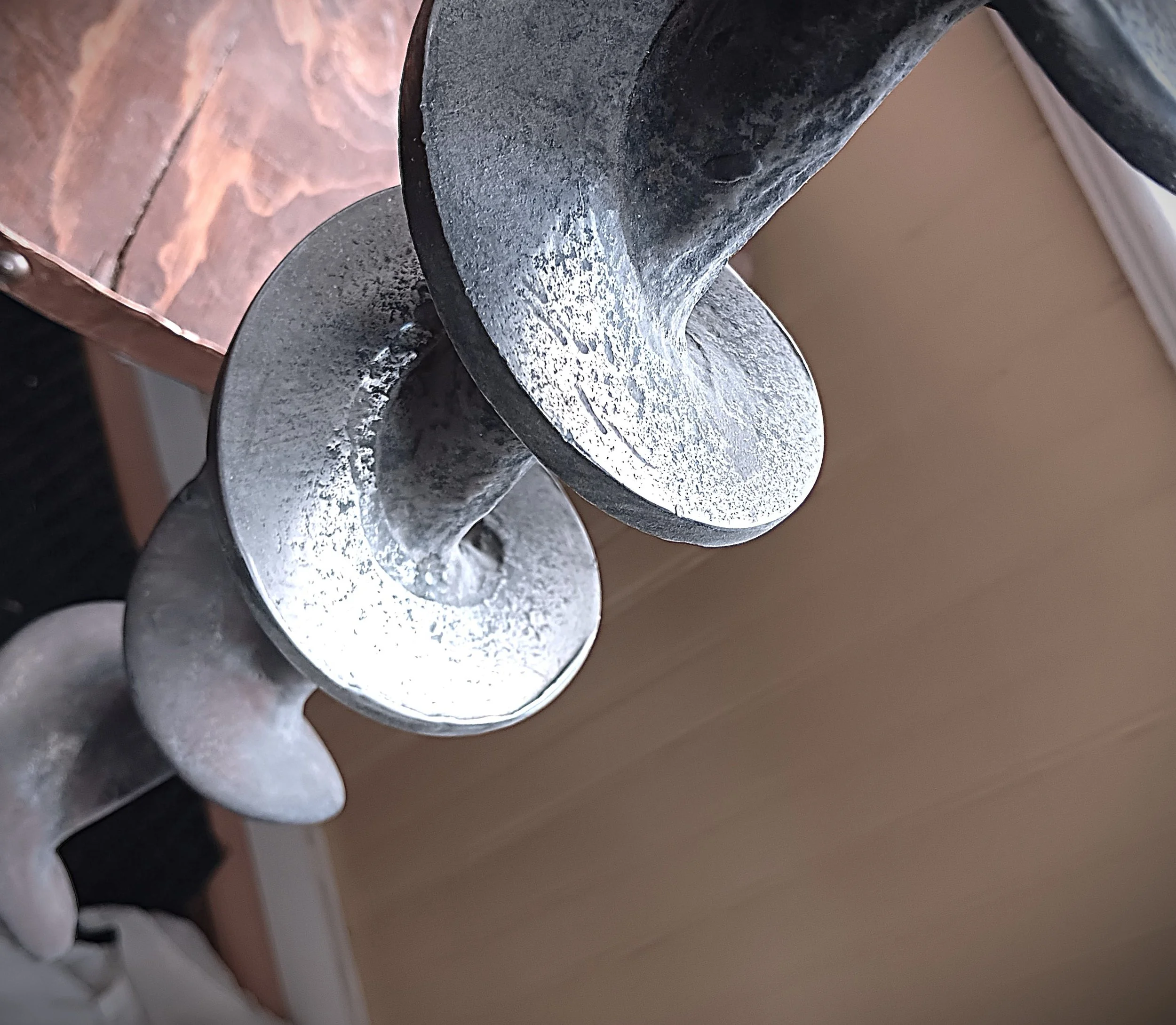 Spiral feature from an iron sculpture