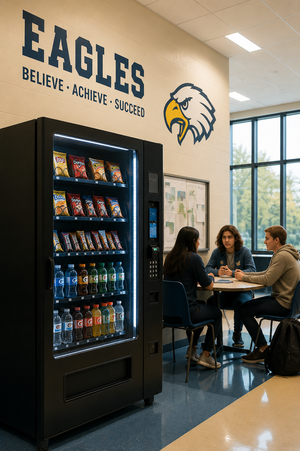 Vending machine in a school setting.