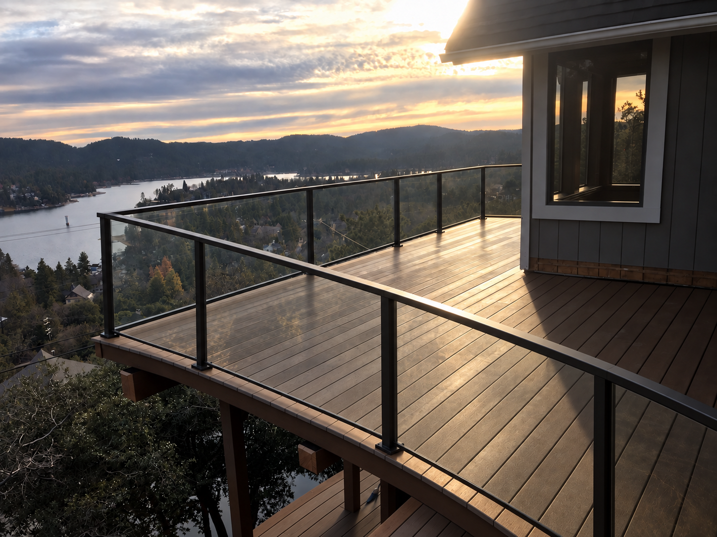 Multi-Level Lake View Composite Deck