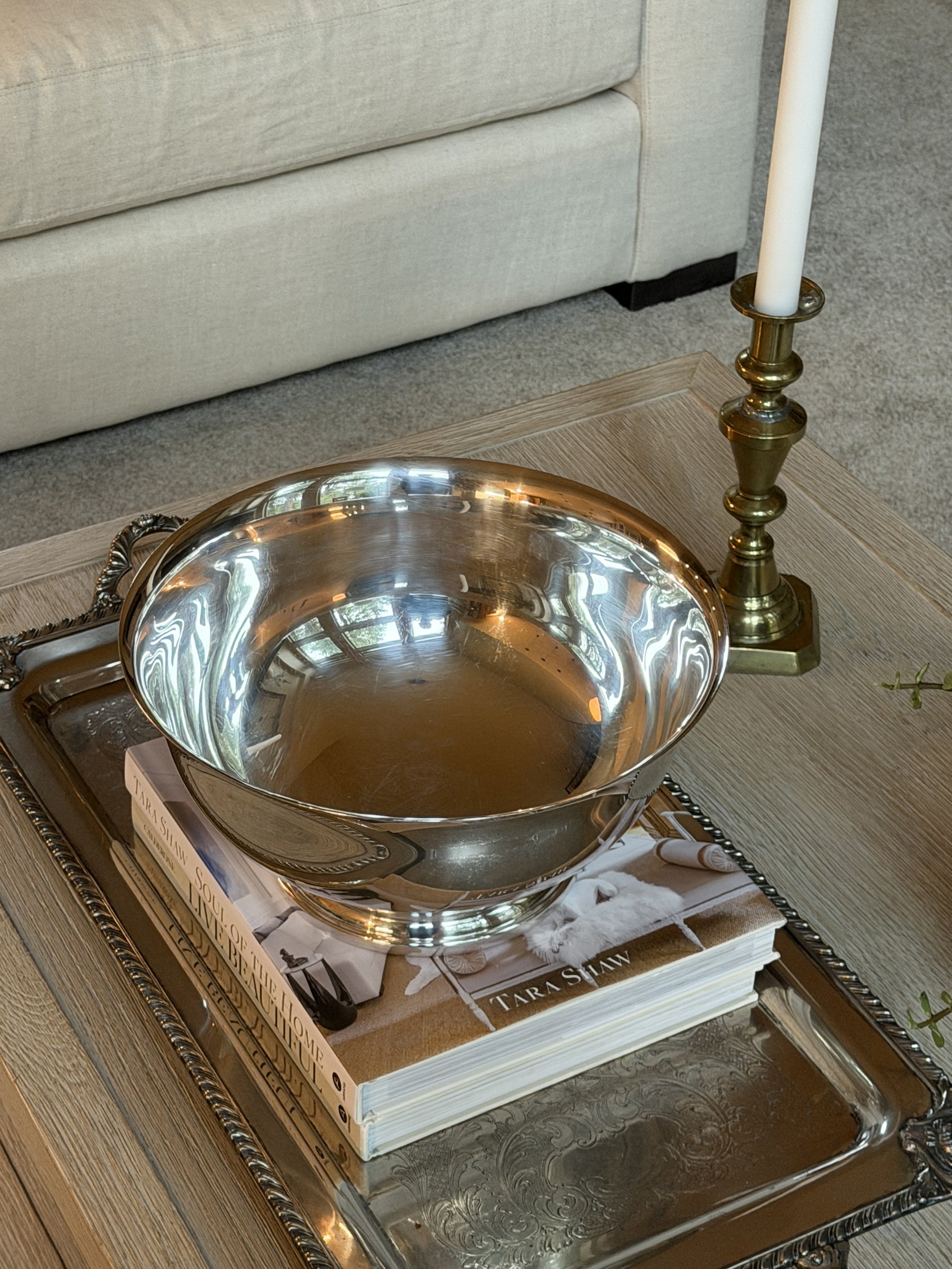 Large 12" Gorham silver-plate Revere bowl