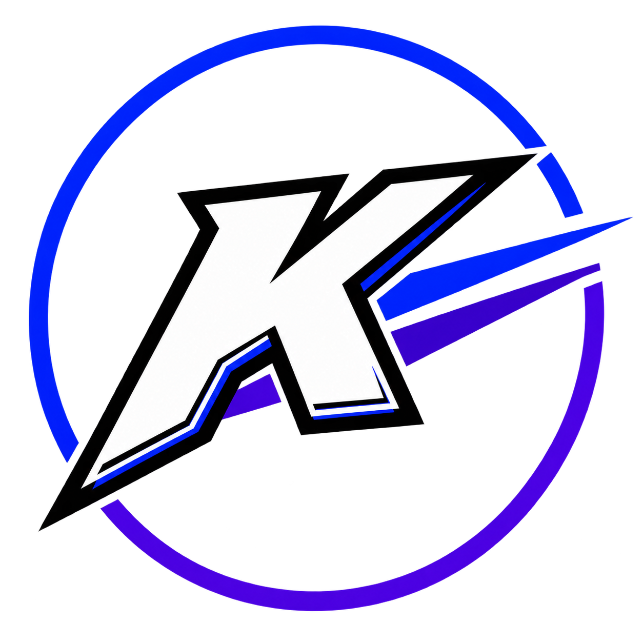 KnutaCollects circle K logo in blue, purple, black and white