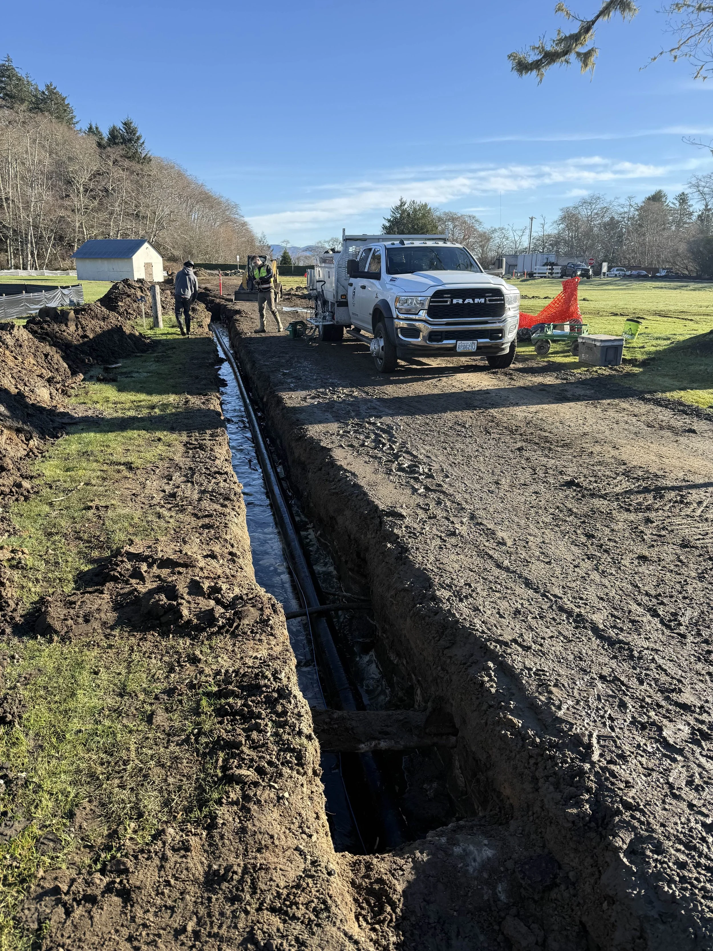 Driveway and utilities 