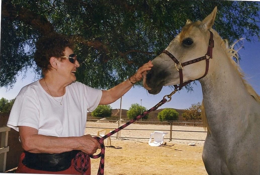 My grandmother and my horse Karnak.