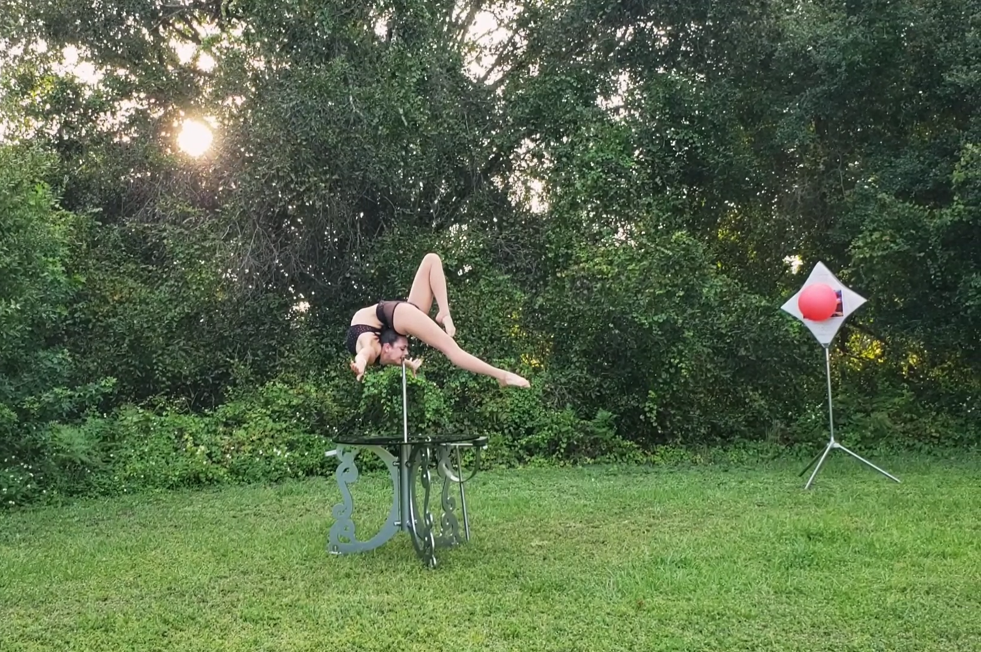 “Whaaaaaat?!?!”  “Did she just balance on her teeth??  “How is that even possible?!?!” ”I’m so intrigued by this balloon! what’s gonna happen?”Elayne Kramer shows us her contortion skills