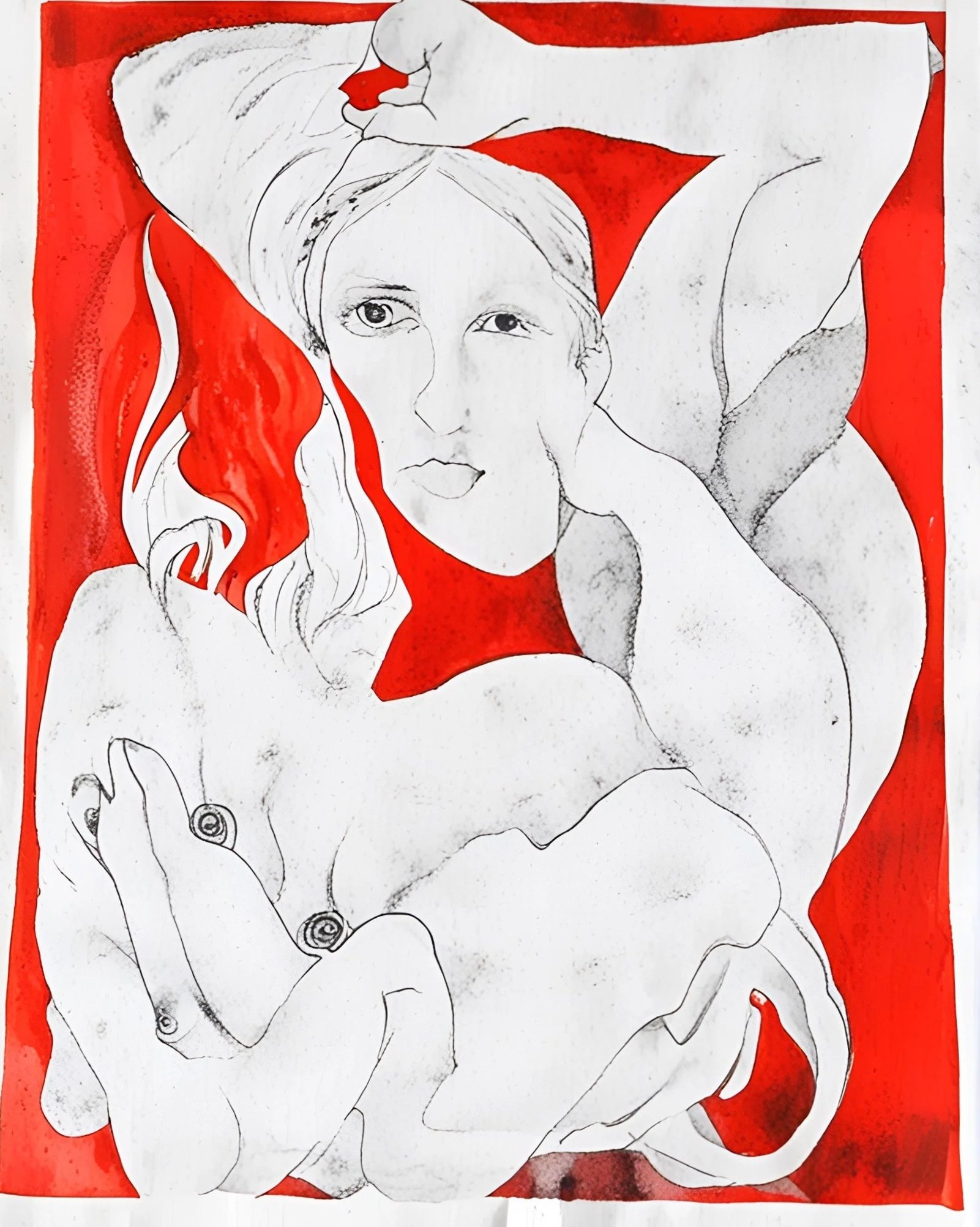 Spence, Olivia. Dysmorph.c. 2024. Pencil, ink and acrylic on paper.