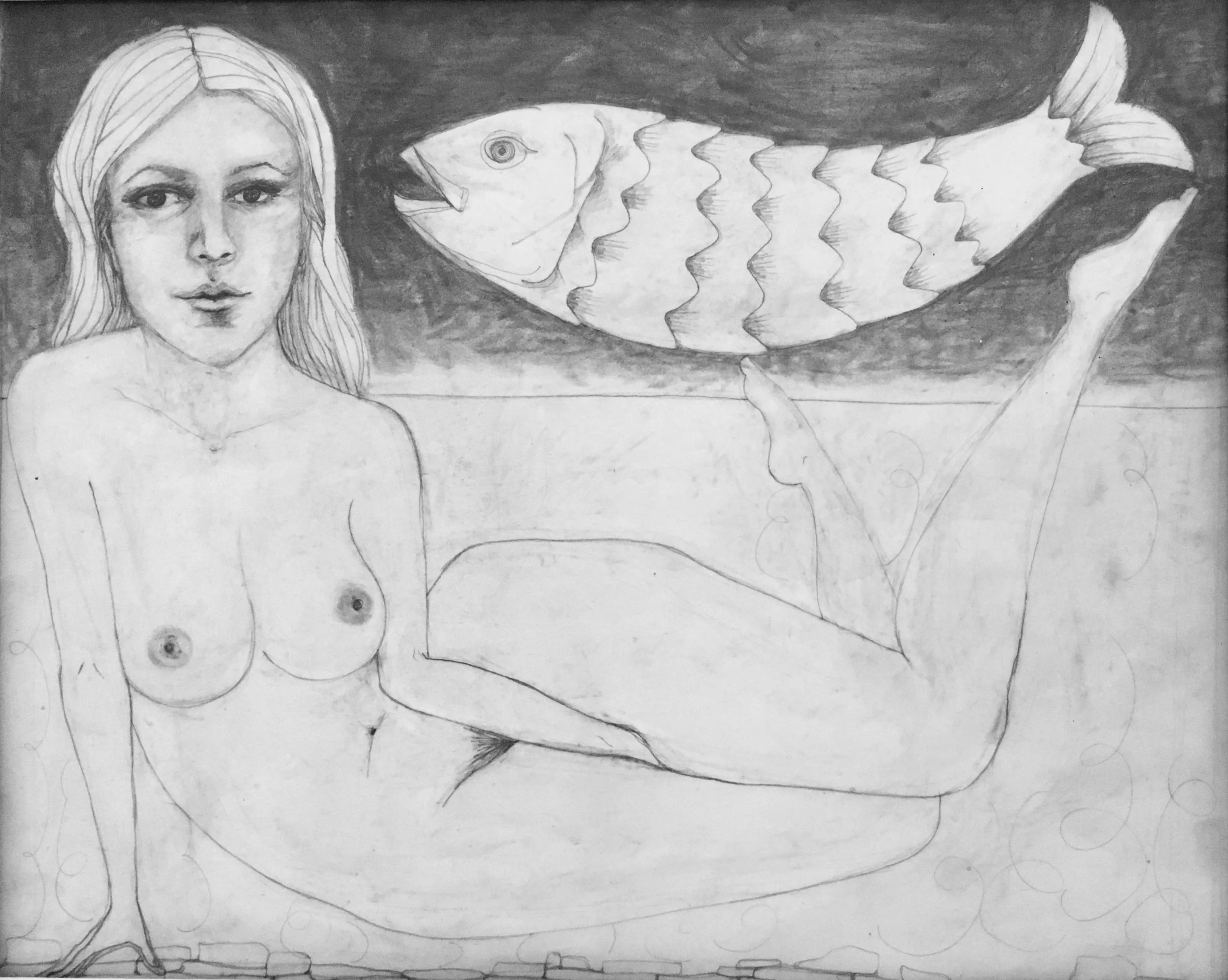 Spence, Olivia. mer+maid. 2009. Pencil on vellum.