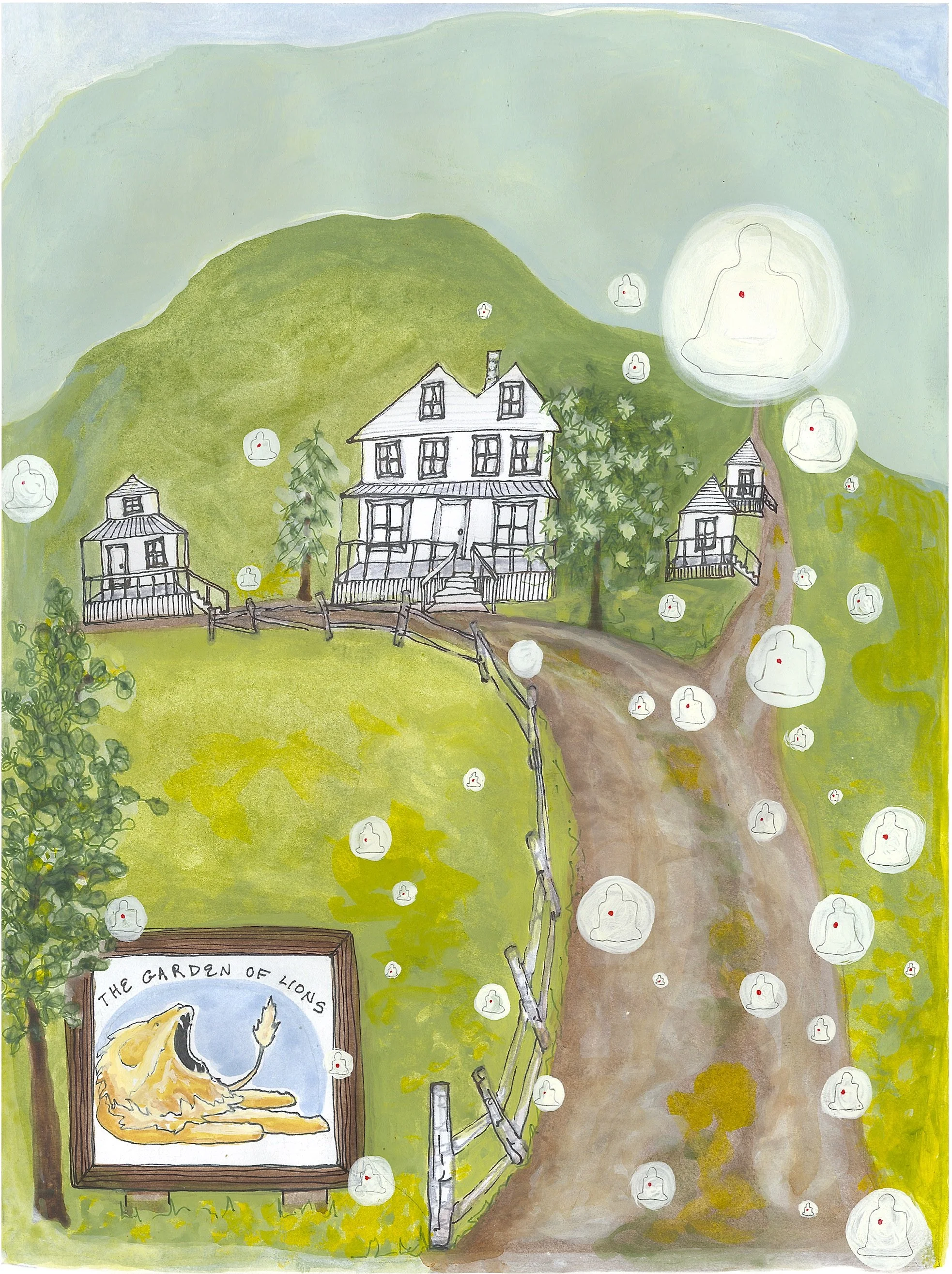 Spence, Olivia. Fireflies in the Heart. 2010. Pencil and acrylic on paper.