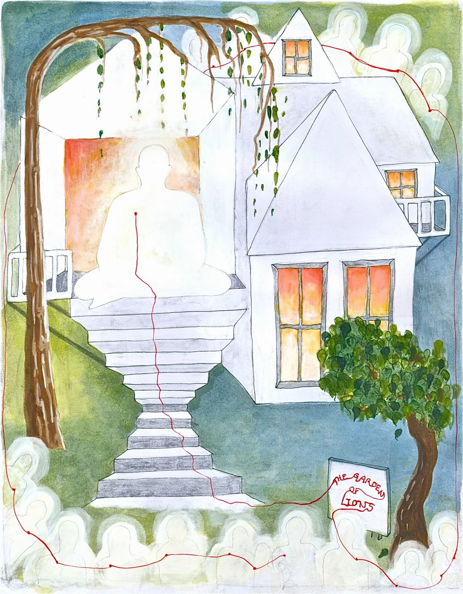 Spence, Olivia. the thread. 2011. Pencil, ink and acrylic on paper.