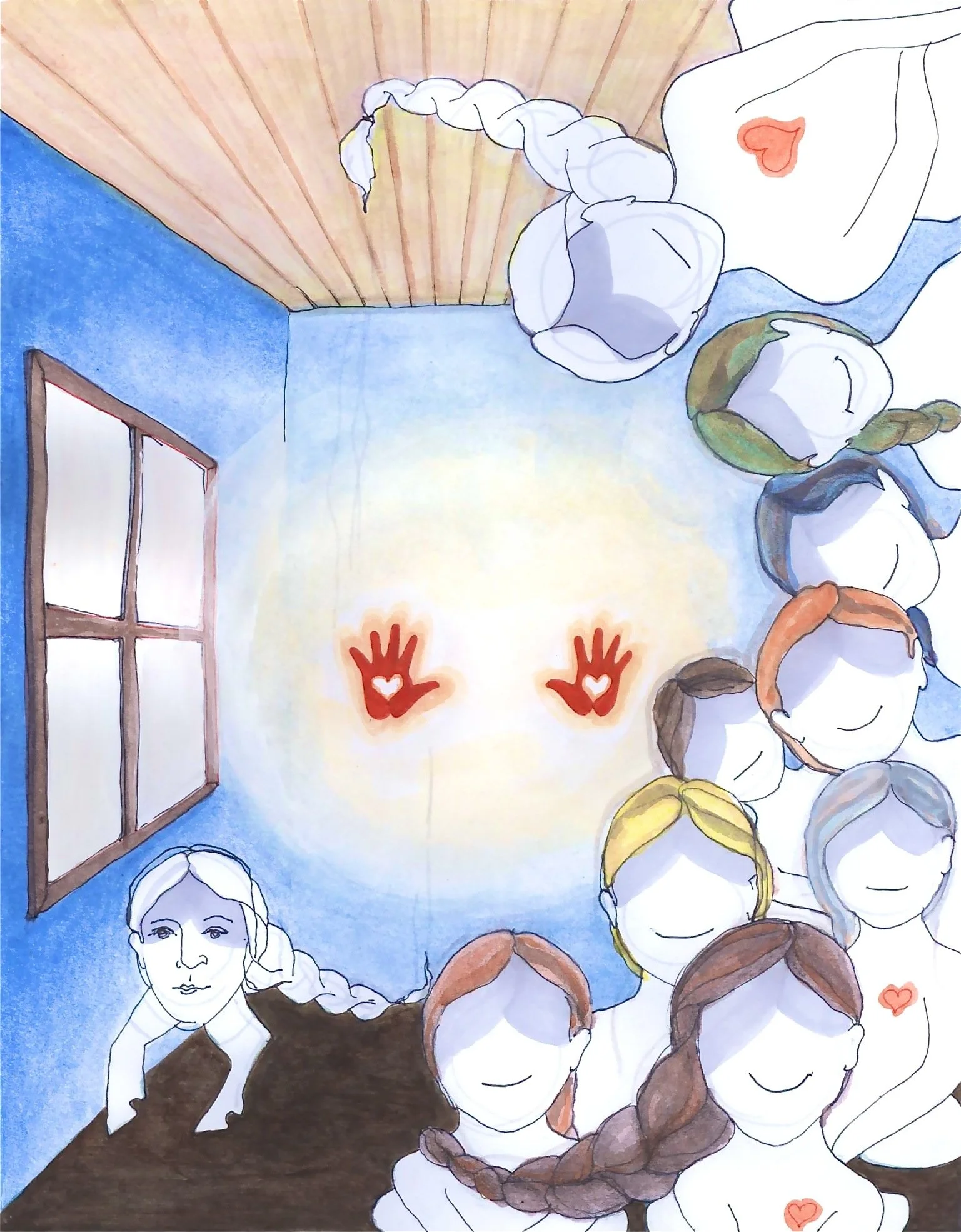 Spence, Olivia. community : self. 2011. Pencil, ink and acrylic on paper.