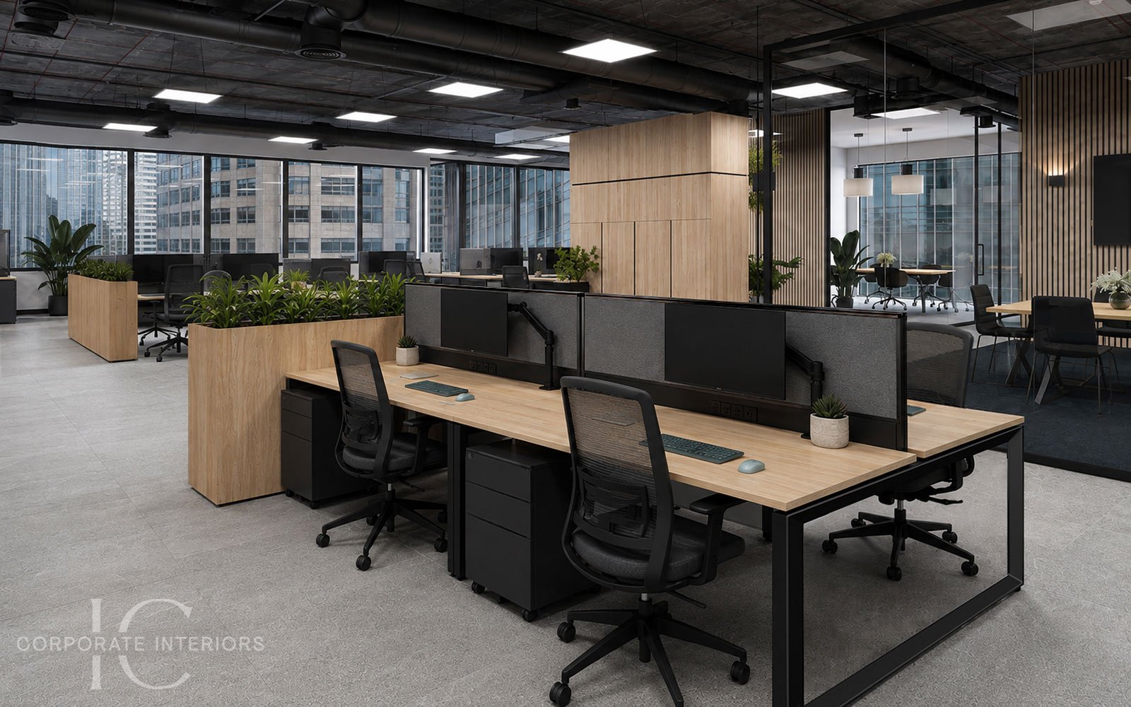 contemporary-timber-top-forum-workstations-black-frames.jpg