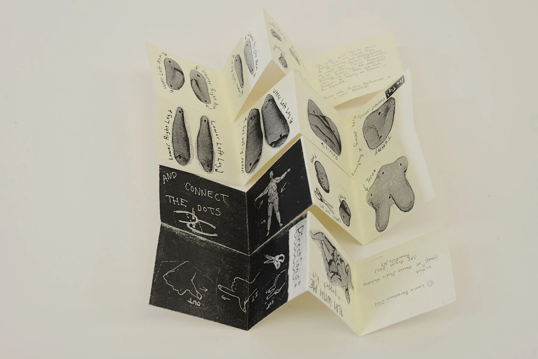 Play With Me Mini Puppet Zine unfolded