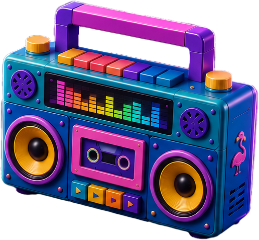 Colorful toy boombox