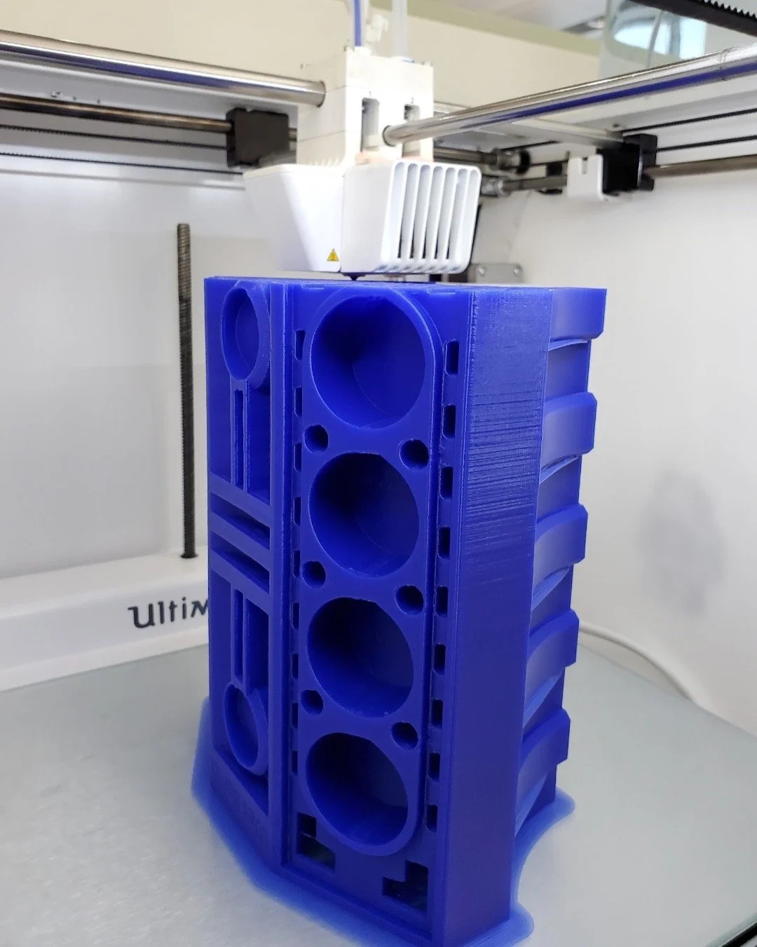 3D-printed engine block design created for casting prototype development and manufacturing evaluation
