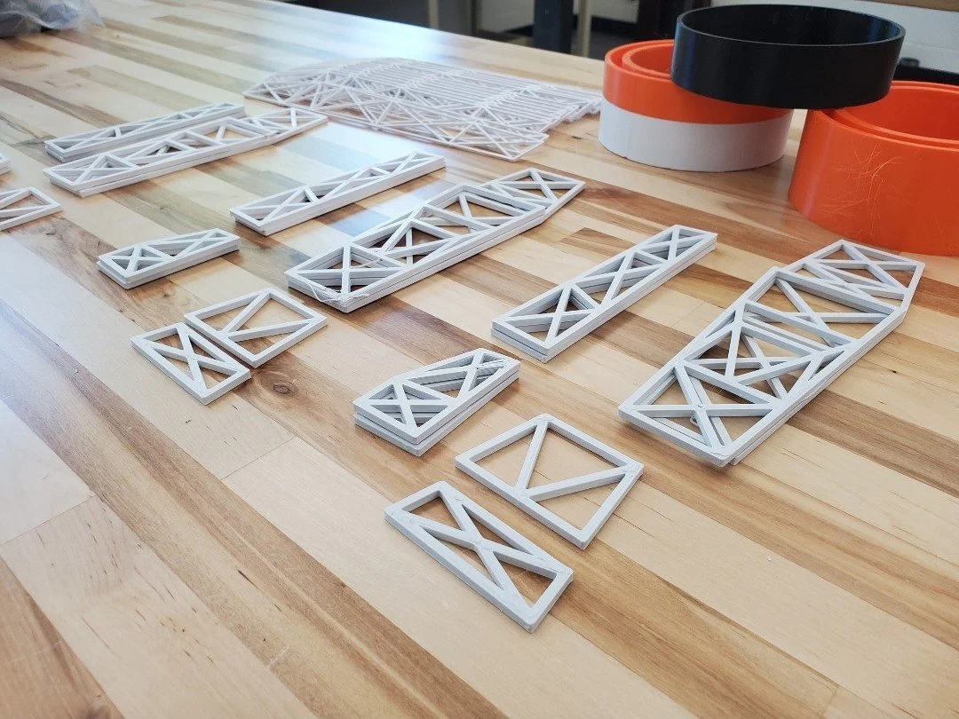 Lotus 49 roll cage prototype with 3D-printed panel modules for fitment, structure, and design development