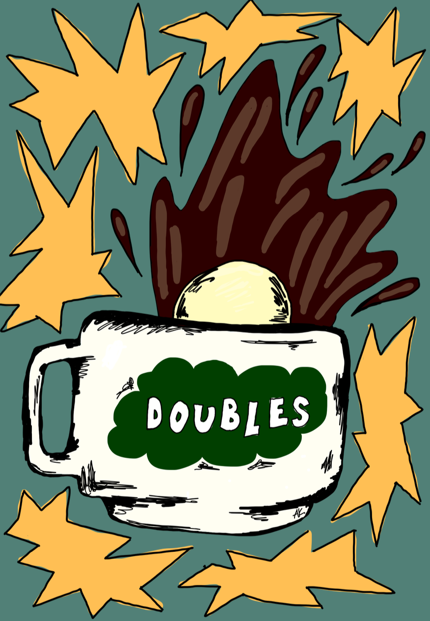 illustrations for 20" by 10" poster inside Doubles | September 2026