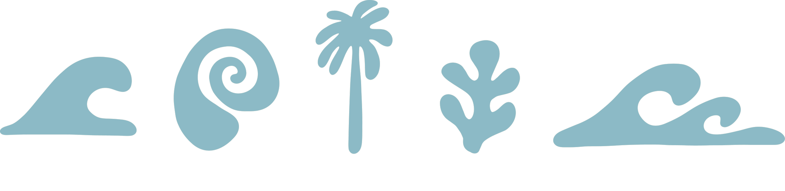 Beachy, costal icons for pediatric therapy by the sea