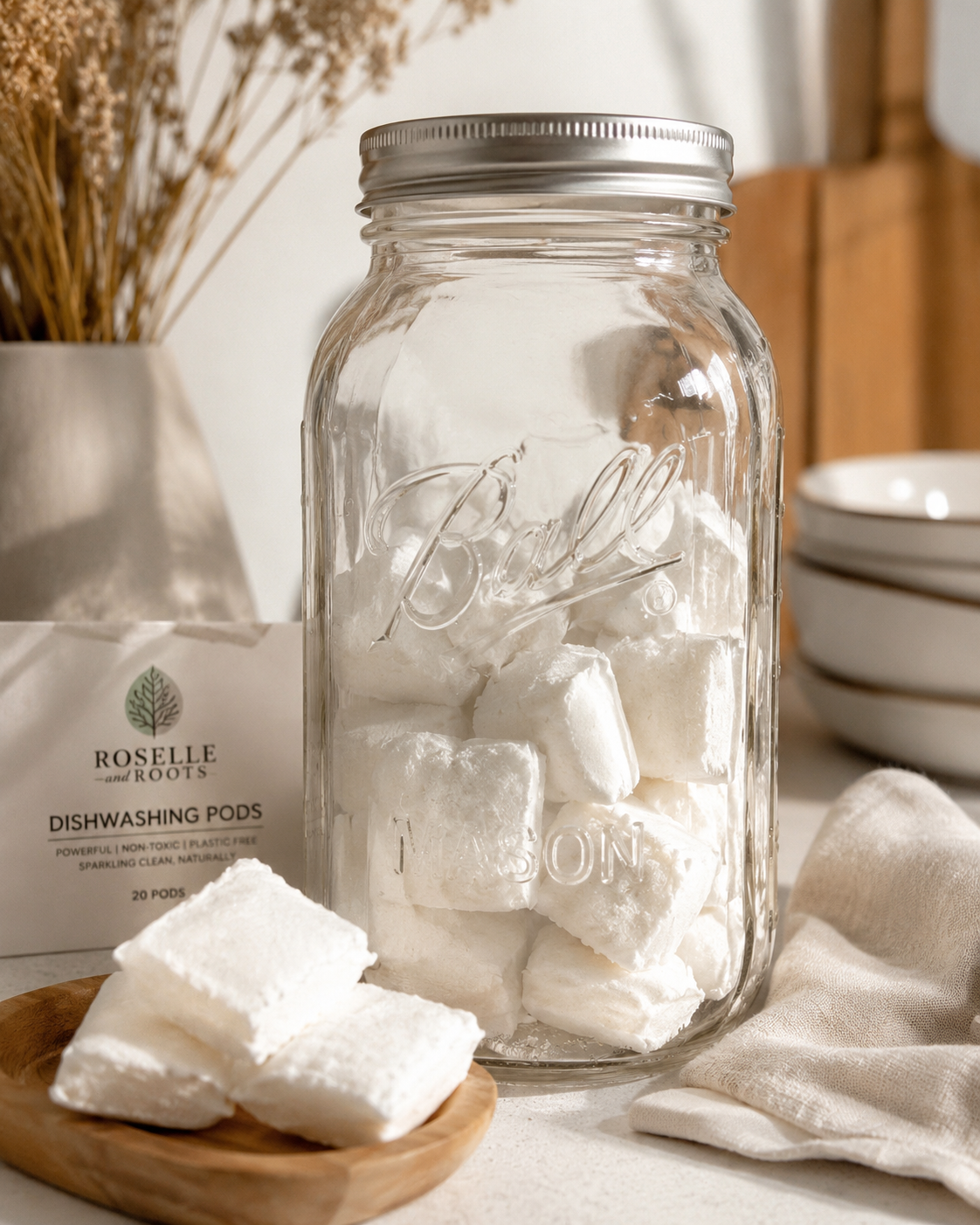 Roselle and Roots Natural Dishwashing Pods