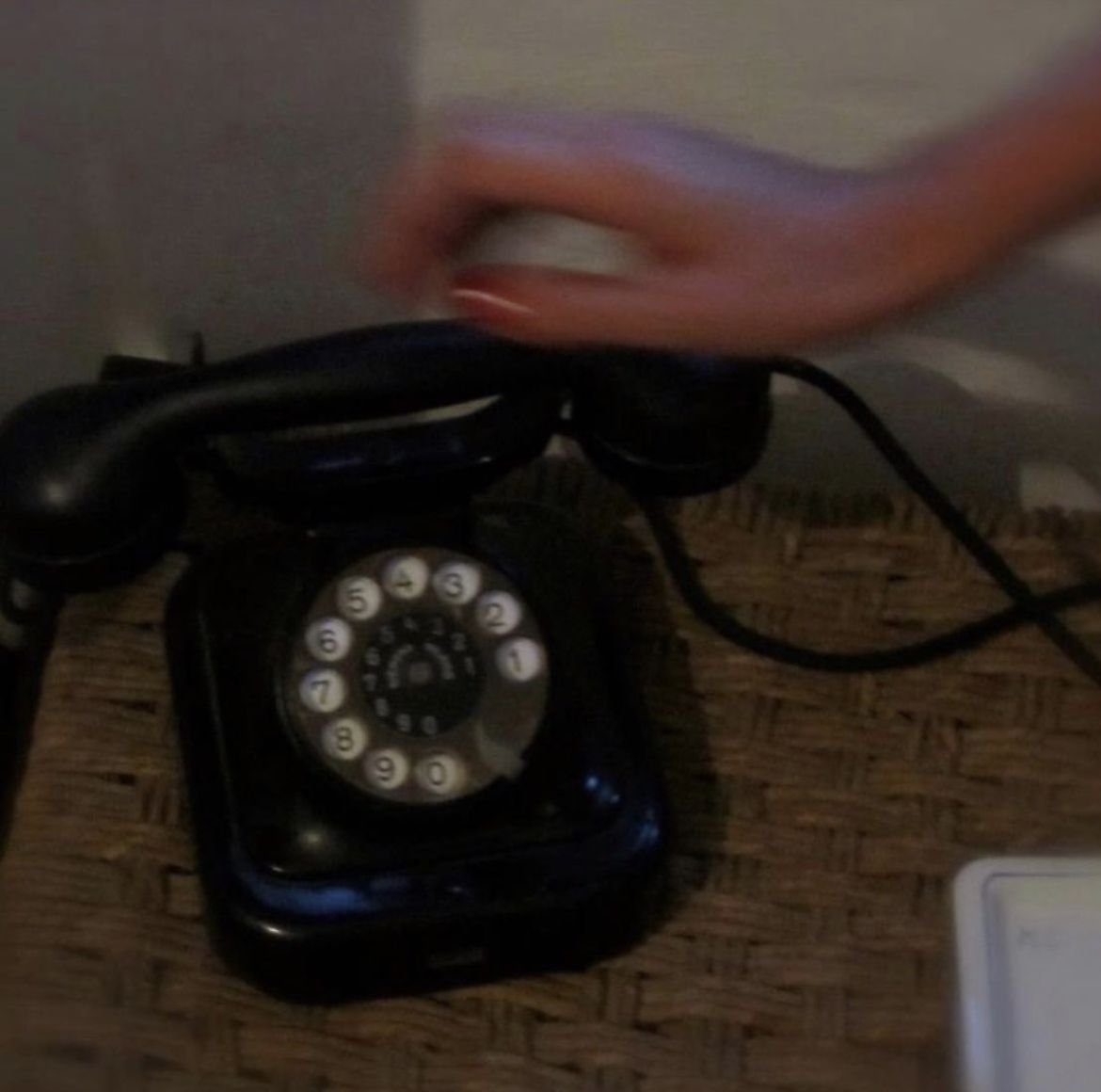 Black old-style telephone