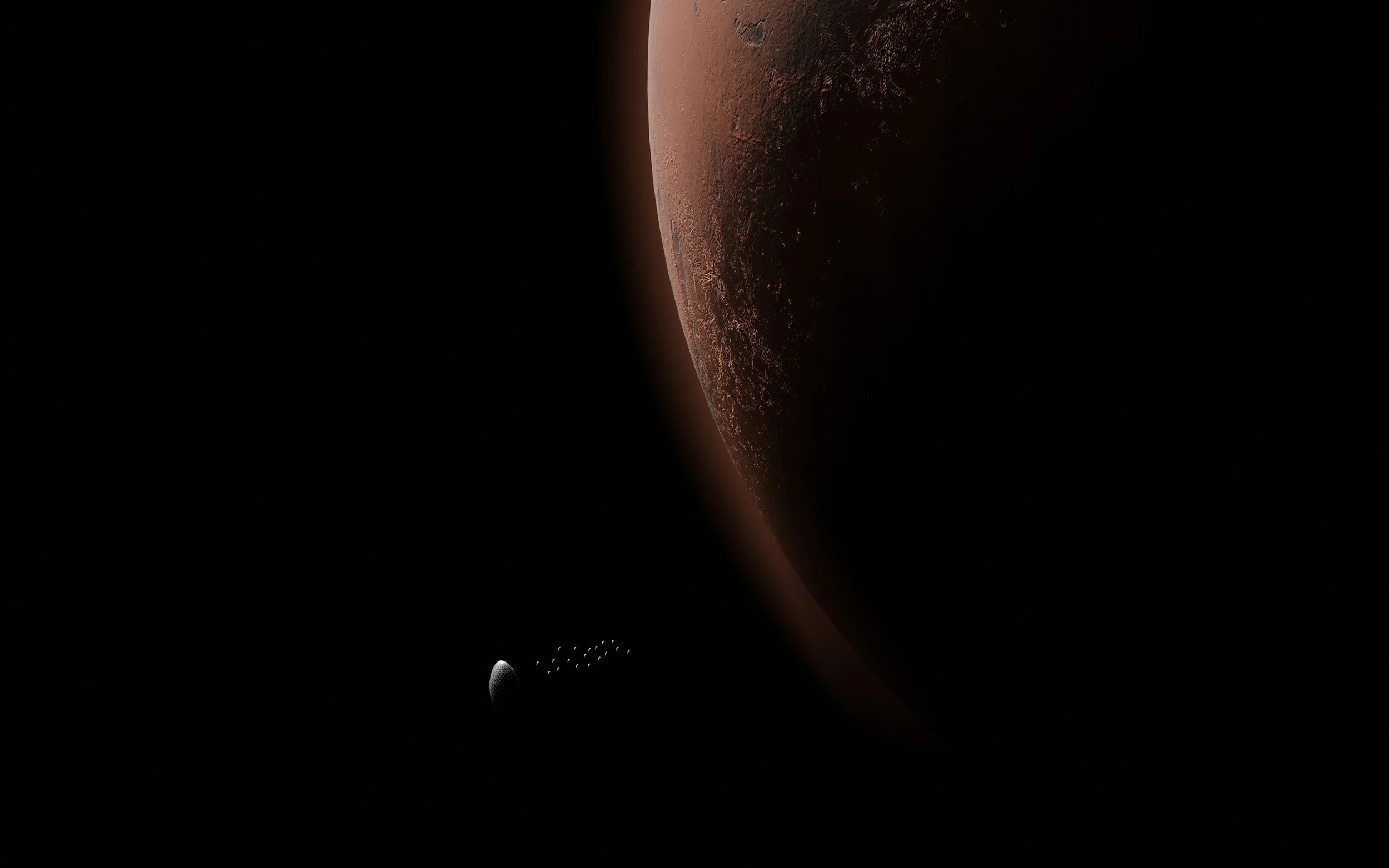 An image of space and planet Mars
