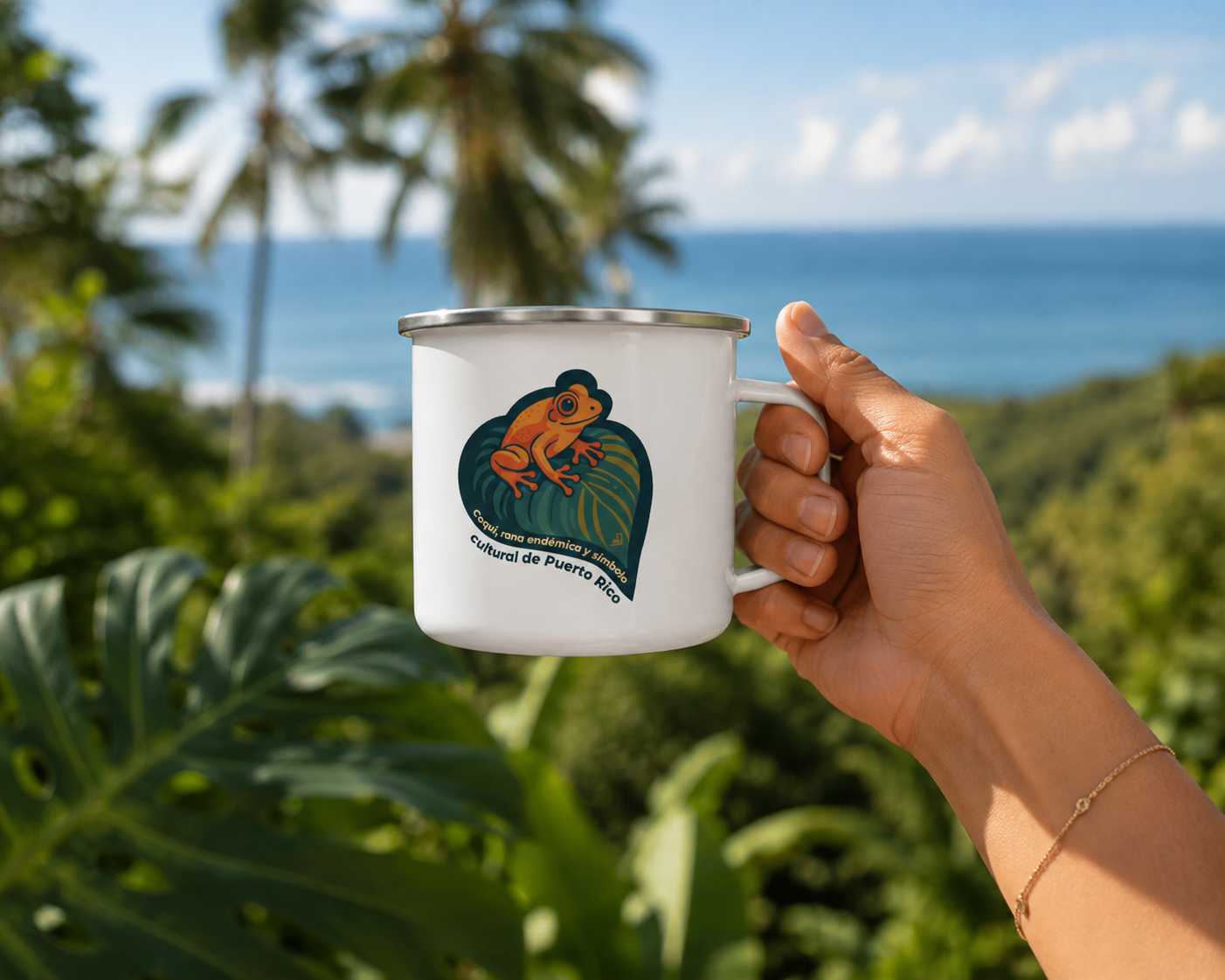 Coquí Enamel Mug