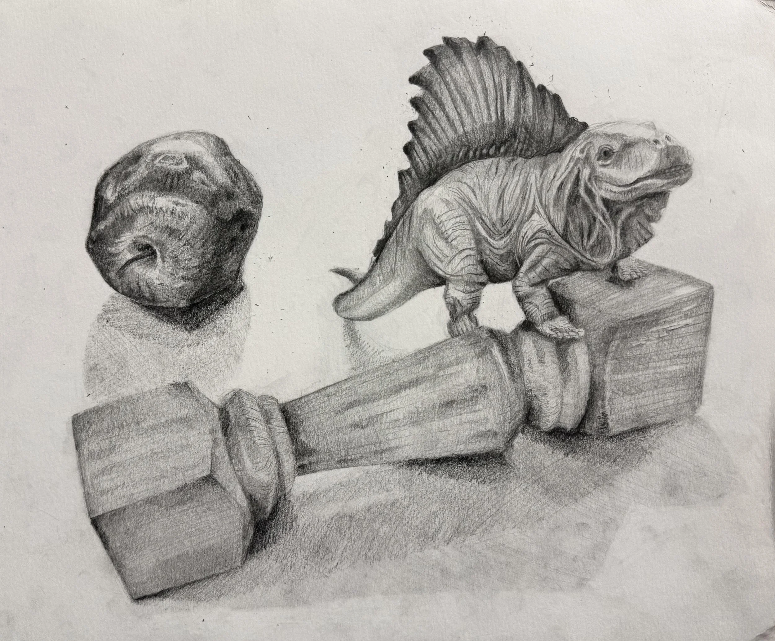 Still Life of a Dimetrodon & Apple