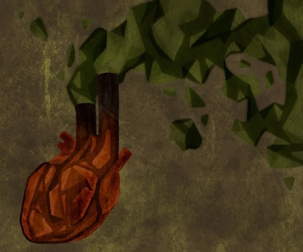 Editorial Illustration about the Effects of Pollution on the Heart