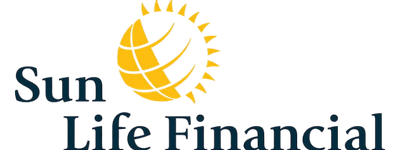 Sun Life Financial logo featuring a stylized yellow sun and blue text