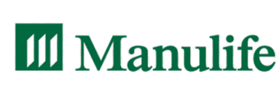 Manulife logo with green stylized M symbol and company name in green text.