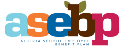 A colorful logo with the letters 'asebp' in different colors: light blue, orange, dark blue, brown, and pink.