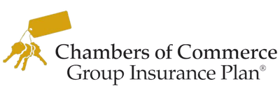 Chambers of Commerce Group Insurance Plan logo with gold key and a yellow keychain.