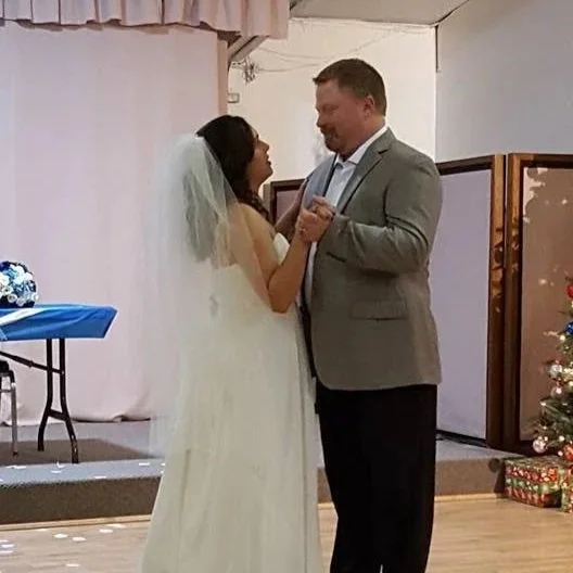Sarge, whom the business is named after, dances with his daughter, who runs the business. 