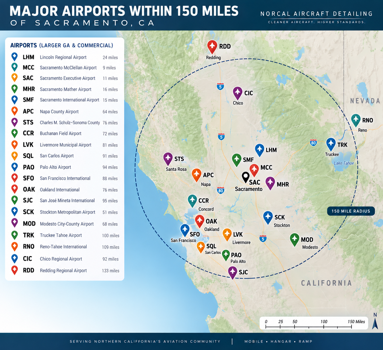 Aircraft Detailing Sacramento Map