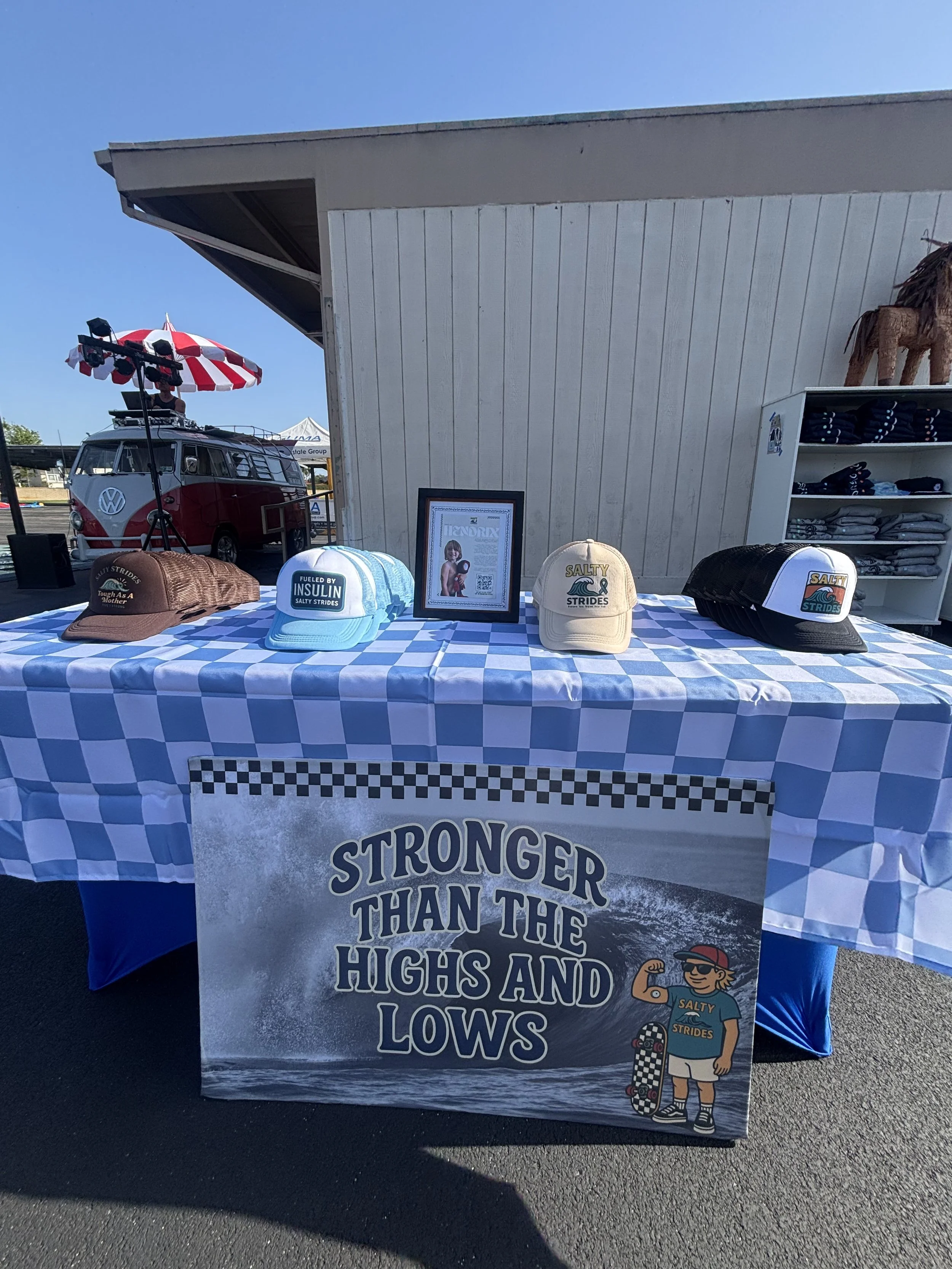 My mom set up a whole table so my friends can learn about T1D and support my journey 