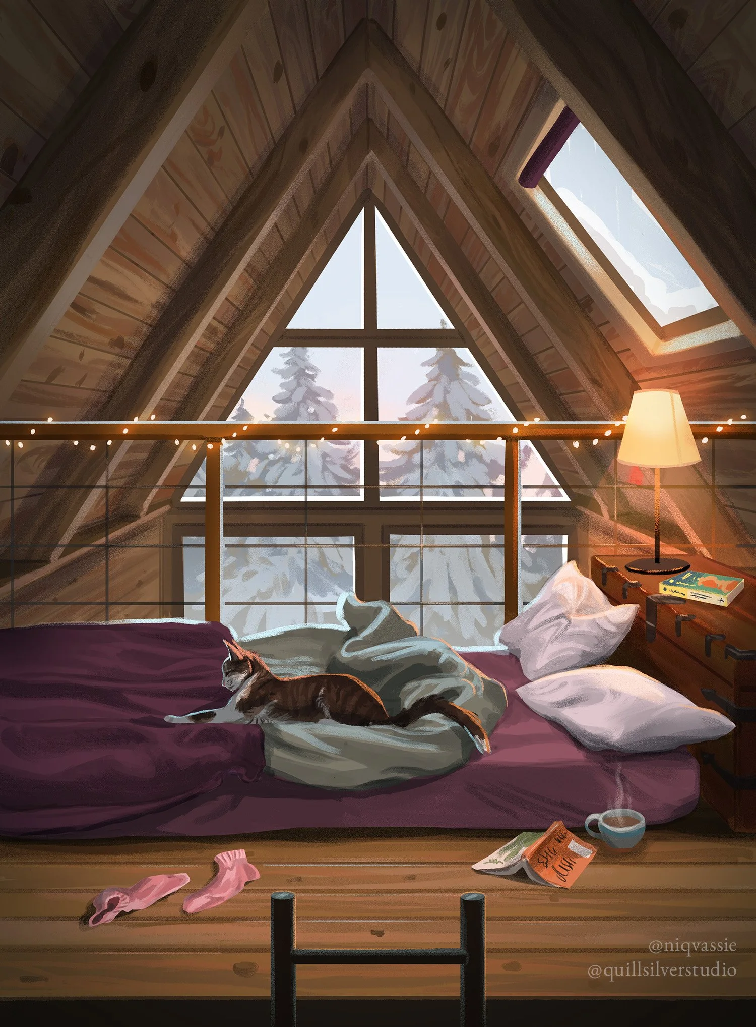 Quillsilver Studio - Tiny Homes board game card illustration, digital, 2024