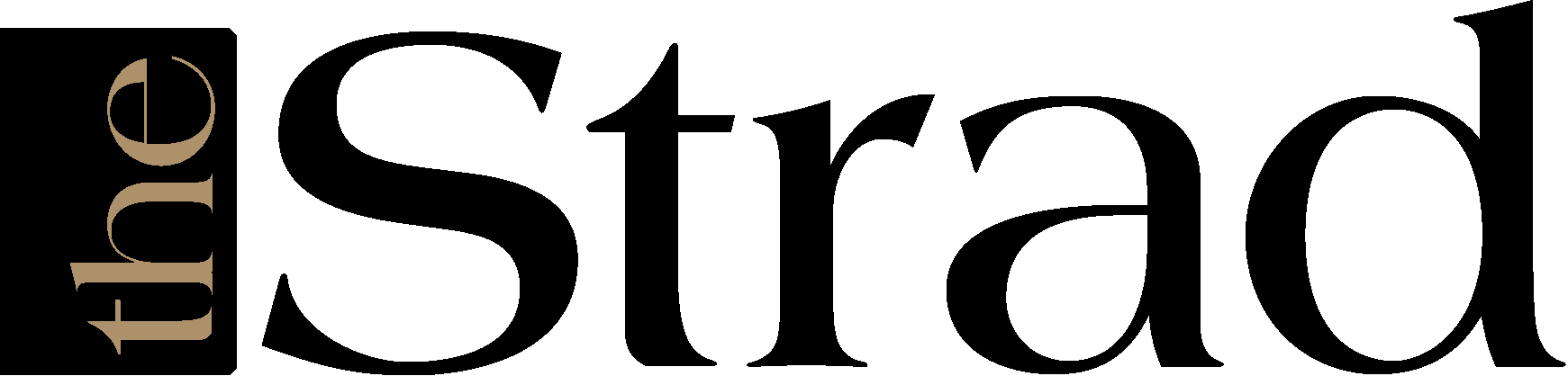 Black logo reading 'The Strad'.