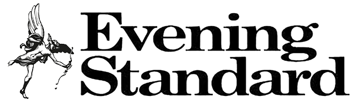 Logo of Evening Standard featuring a winged figure holding a trumpet.