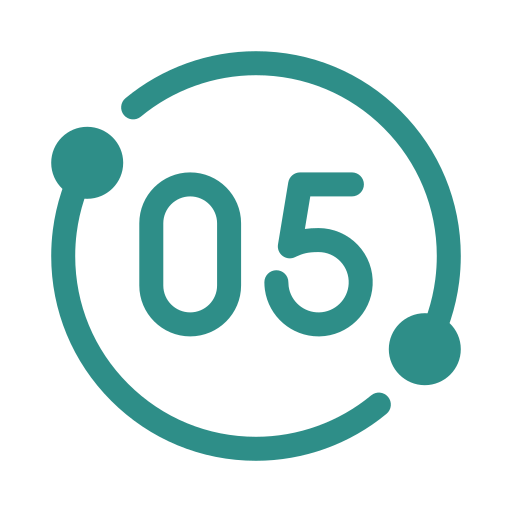 Clock icon showing 5 minutes.
