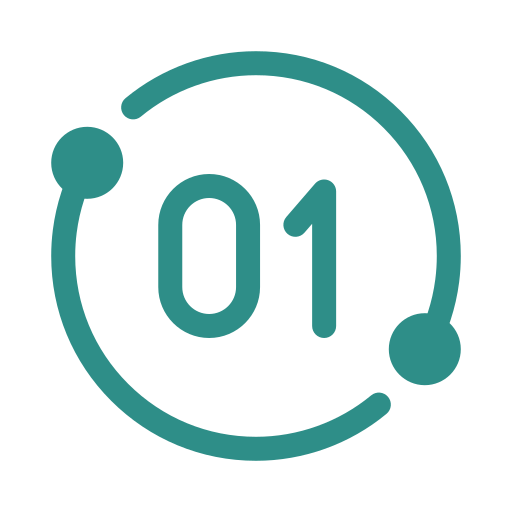 Number one icon with a circular progress border.