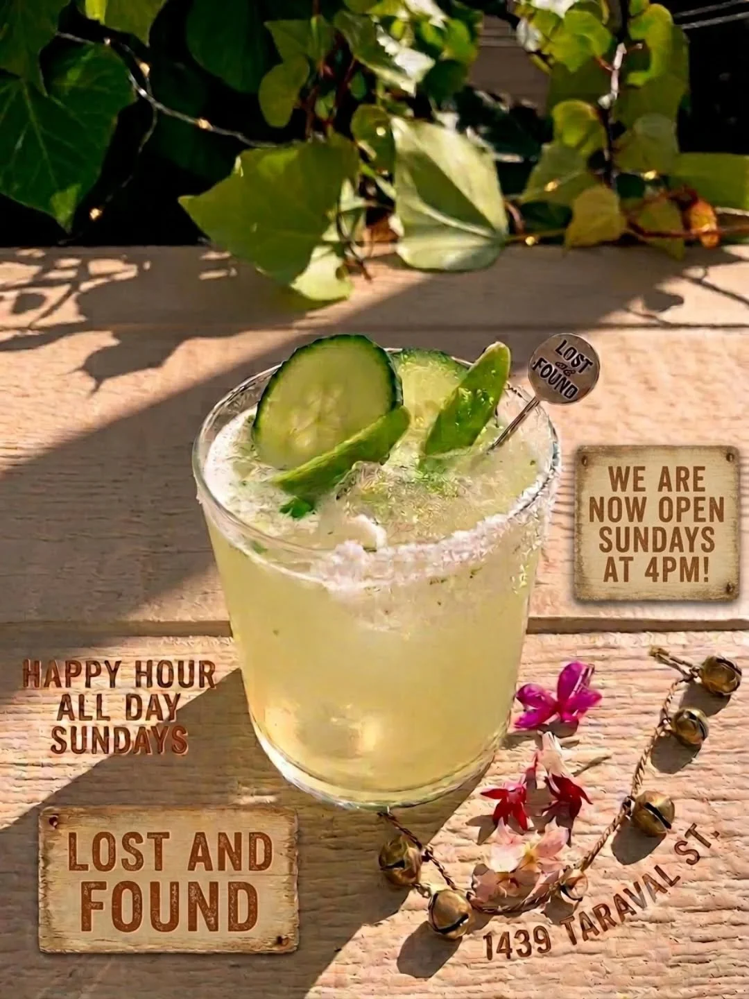 Summer is here and we'll be opening at 4pm on Sundays! Stop by for happy hour food and drinks all night!

#letsgetlosttogether #happyhour #sfcocktails #lostandfoundbarsf