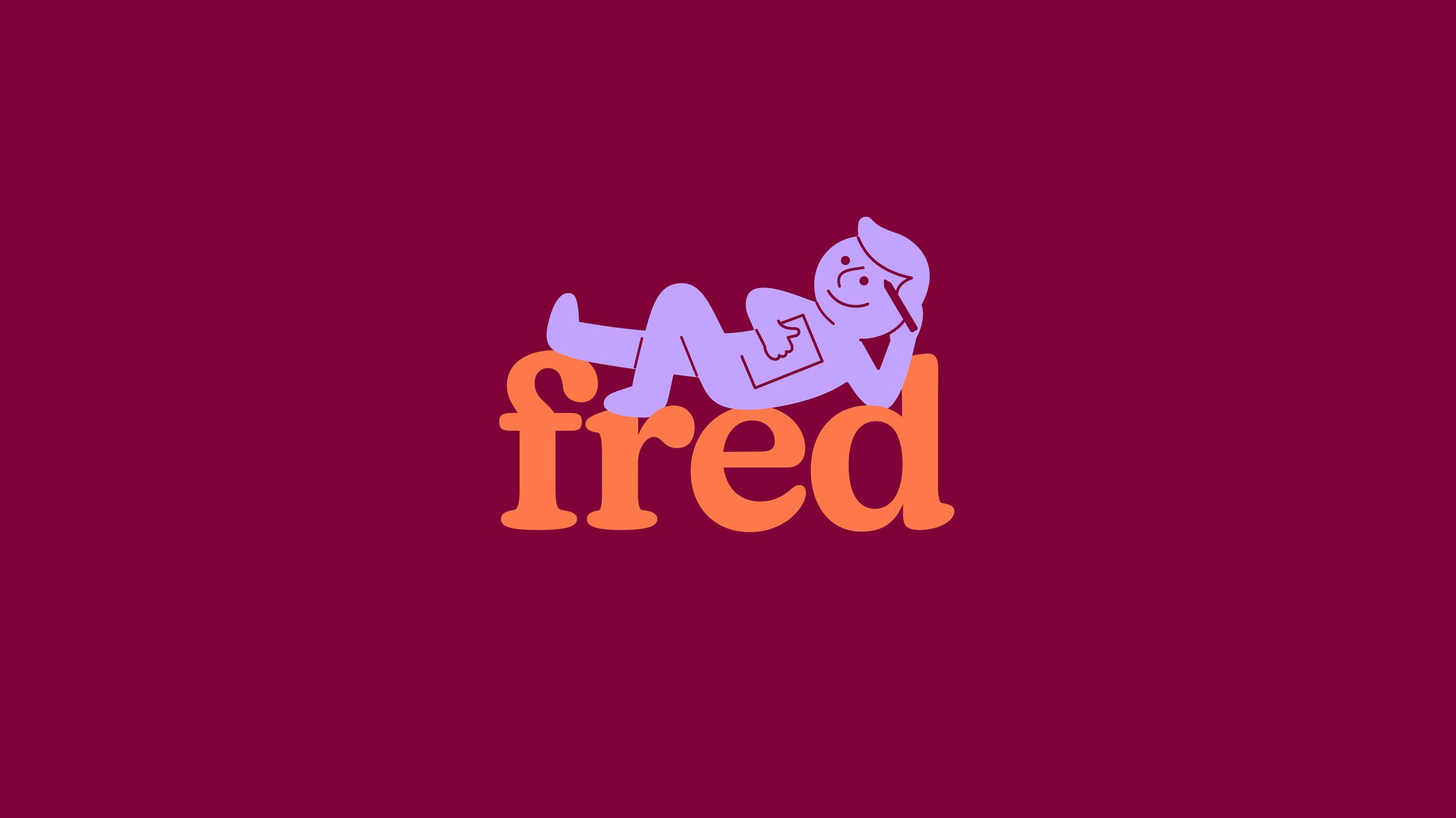 A graphic of a person lying on the word "tired" with their hand supporting their head, visualized in a simple, cartoon style, on a dark pink background.