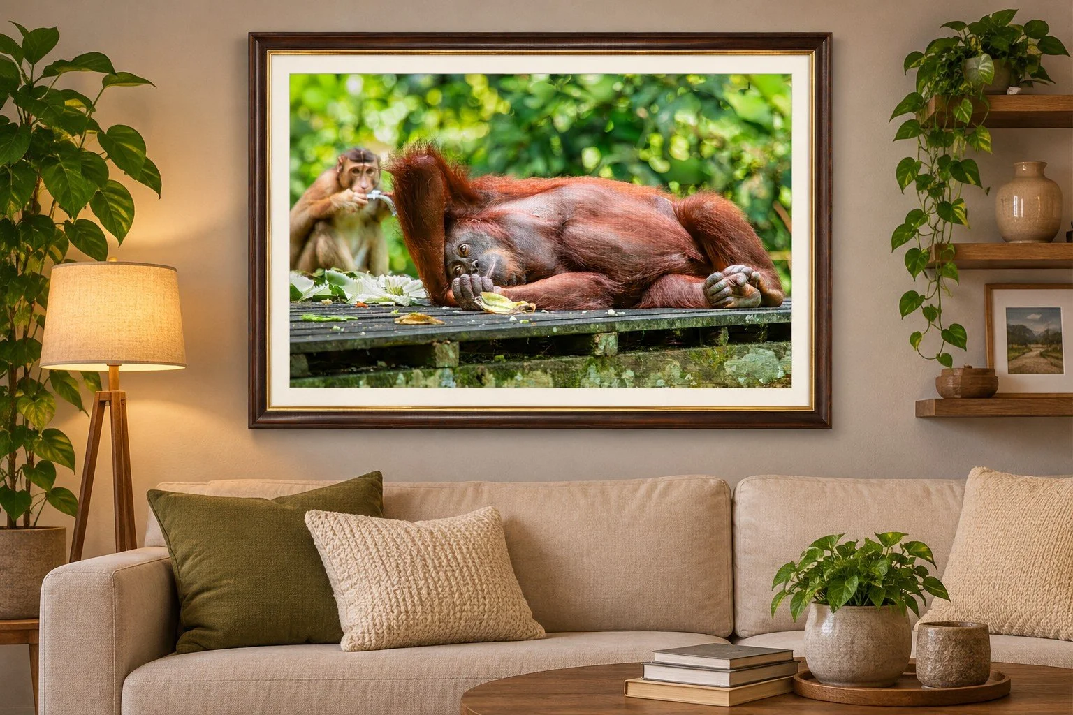Borneo Orangutan in a frame in a Living Room.jpg