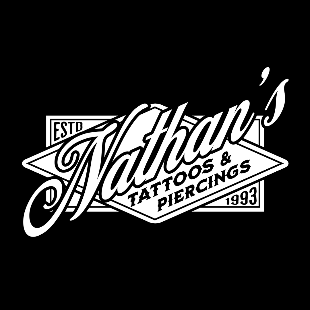 Logo for Nathan's Tattoos, Tattoos & Piercings, established in 1993.