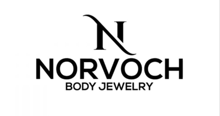 Logo for Norvoch Body Jewelry with a stylized 'N' above the text.