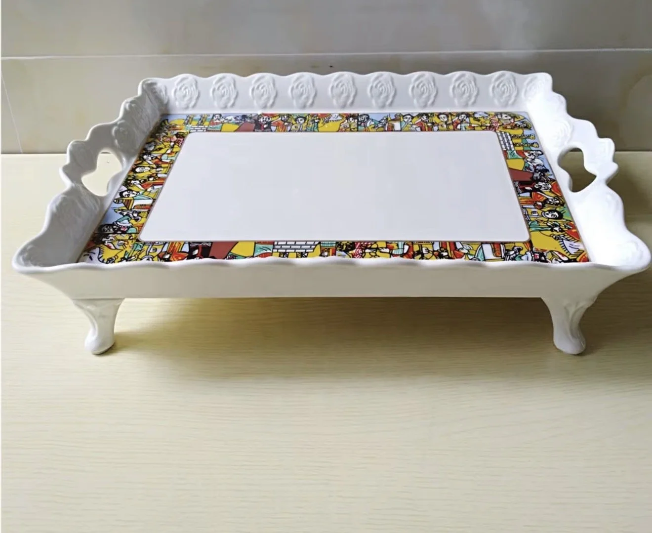 16" Ceramic Tray with foot